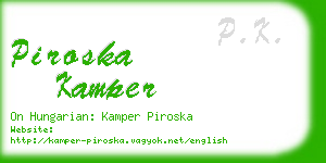 piroska kamper business card